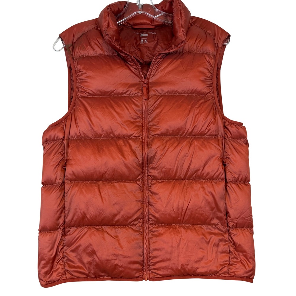 Uniqlo Ultra Light Down Puffer Vest Mens •S• Burnt Orange Rust Gorpcore Layering